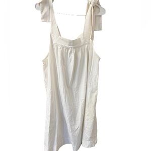 Free People Beach White Sleeveless Tie Strap Dress With Pockets L s